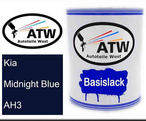 Kia, Midnight Blue, AH3: 1L Lackdose, von ATW Autoteile West.